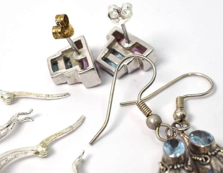 Lot of 3 pairs of Sterling Silver Earrings