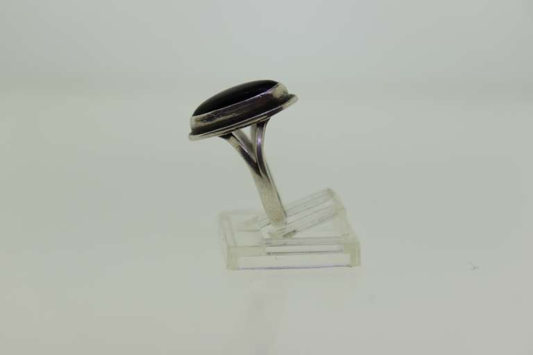 Vintage Sterling Silver Black Onyx Ring