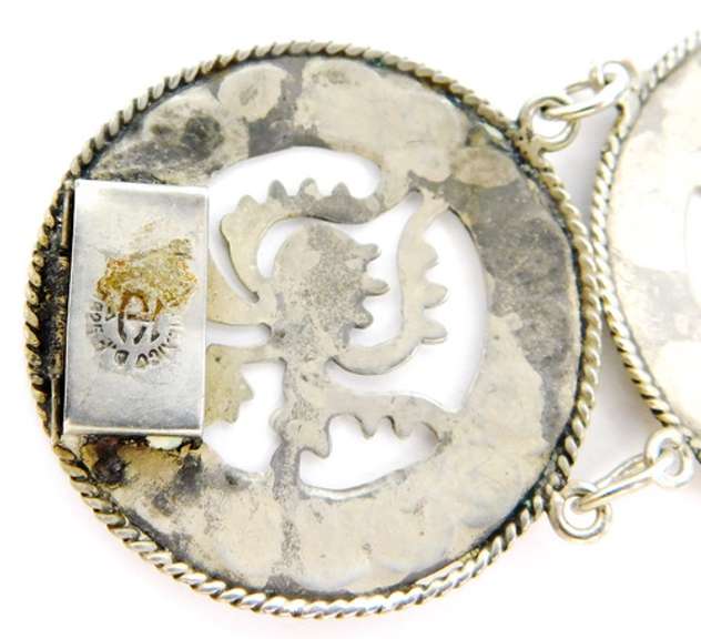 Early Signed Mexican Sterling Silver Mayan Bracelet