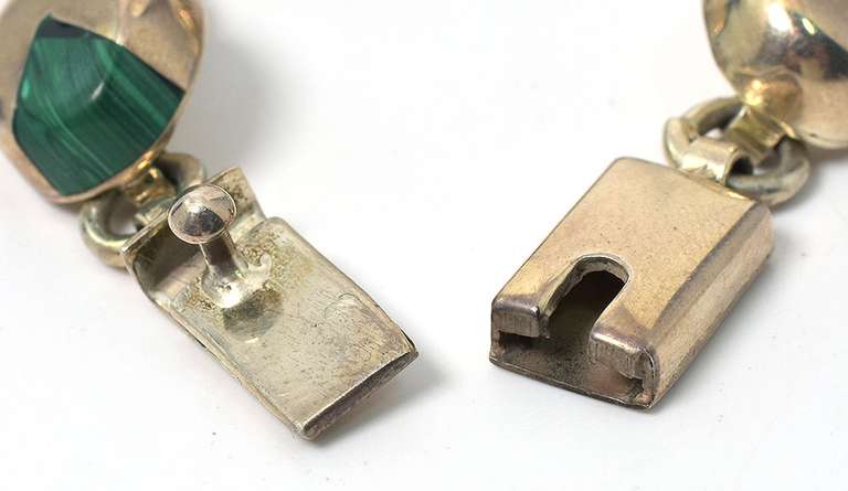 Sterling Silver Green Stone Bracelet