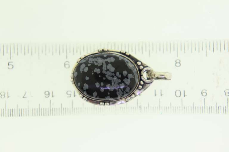 Silver-Tone Color Stone Pendant