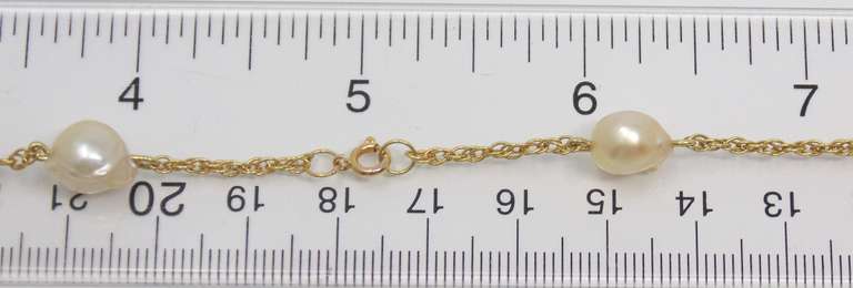Stunning 18kt Pearl Station Necklace