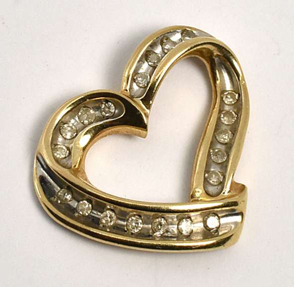 Floating Diamond Heart Pendant