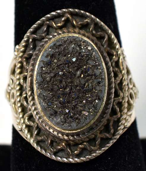 Sterling Silver Druze Ring
