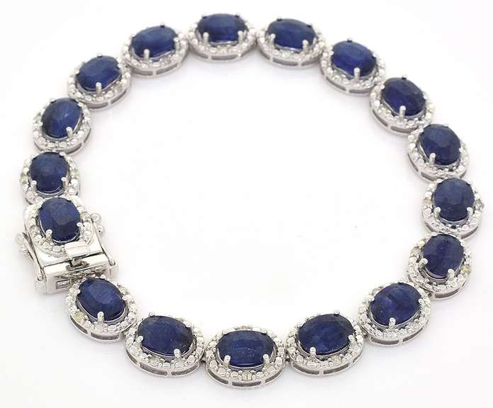 Sparkling Star Sapphire & Diamond Bracelet in Sterling Silver