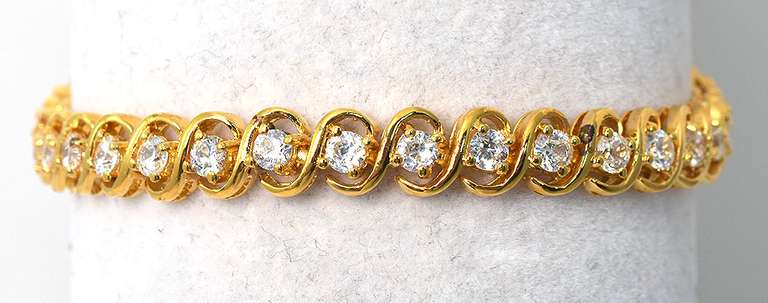 Sterling Silver Vermeil CZ Bracelet