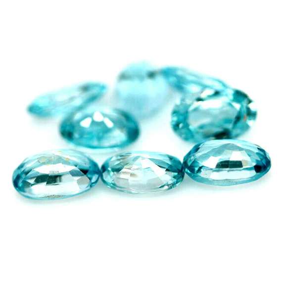 Brilliant 5.57ct sky blue Zircon set