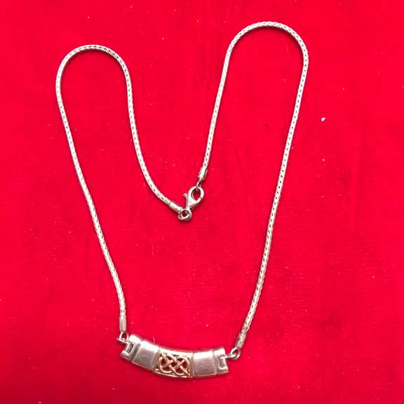 14K GOLD AND SILVER NECKLACE