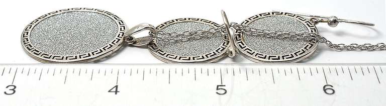 Sterling Silver Druze Set Necklace and Earrings