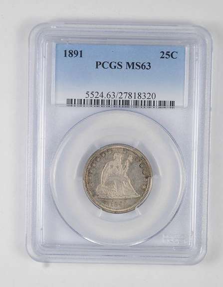 MS63 1891 Seated Liberty Quarter - Graded PCGS