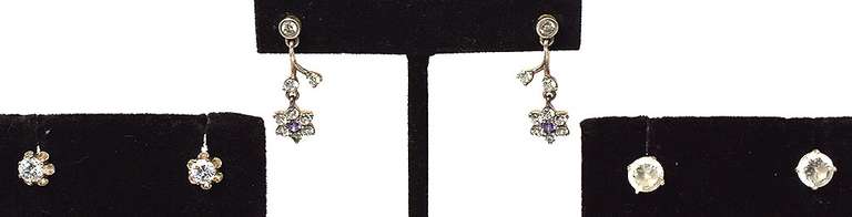 Lot of 3 Pairs of Sterling Silver Earrings
