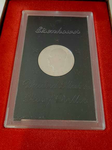 1973 S 3 X 1974 S Proof Silver Brown Box Ike Dollars