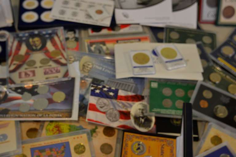 Vintage Lot Of Coins Medals and Sets