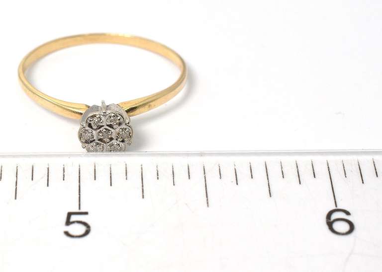 Sweet Diamond Cluster Ring in Yellow Gold
