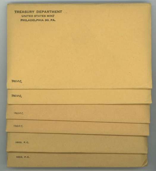 6 Unopened Silver US Proof Sets: 2 1961, 2 1962, 2 1963