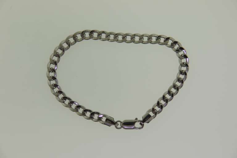 14K White Italian Milor Curb link Bracelet
