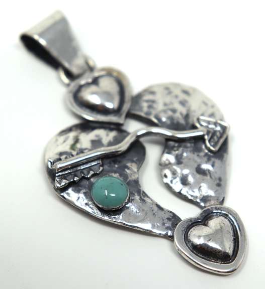 Sterling Silver mexican Heart Pendant