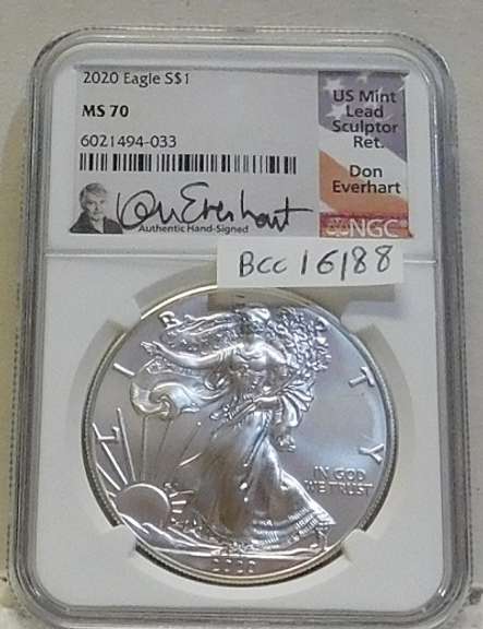 2020 Silver Eagle Unc NGC MS-70