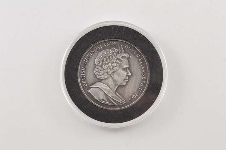 2013 British Virgin Islands $15 Baron De Coubertin .999 Silver Pf Box