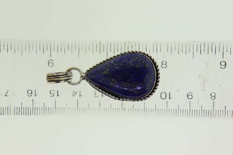 Silver-Tone Color Stone Pendant