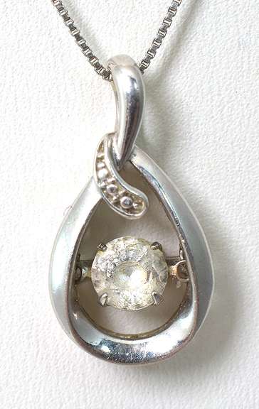 Sterling Silver White Stone Necklace