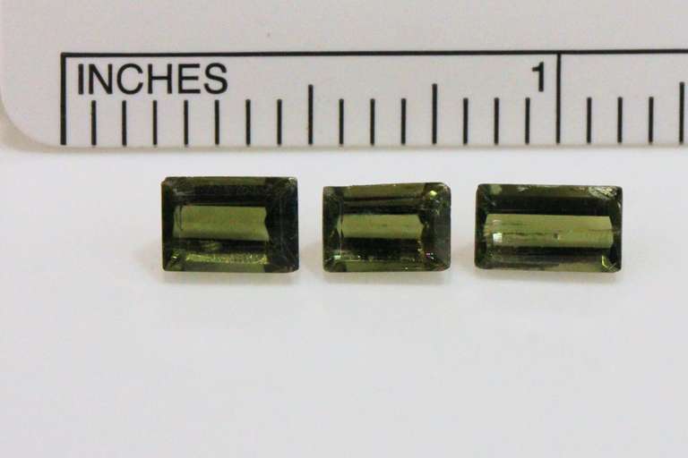 Sparkling Green Tourmaline -  Lot of 3