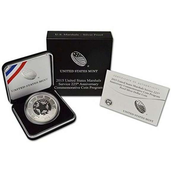 2015 United States Marshals Service 225th Anniversary Commemorative Proof Silver Dollar