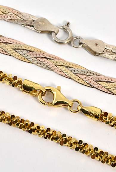 Pretty Pair of Necklaces in Gilt Sterling Silver