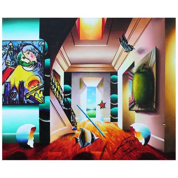 Chagall and Magritte by Ferjo Original