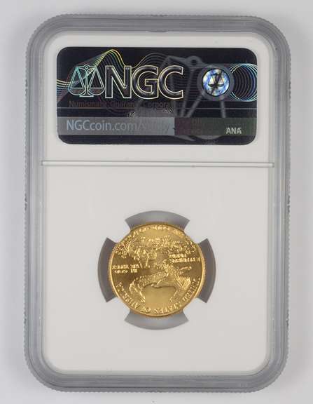 MS70 1987 $10 American Gold Eagle - 1/4 Oz. Fine Gold - Graded NGC