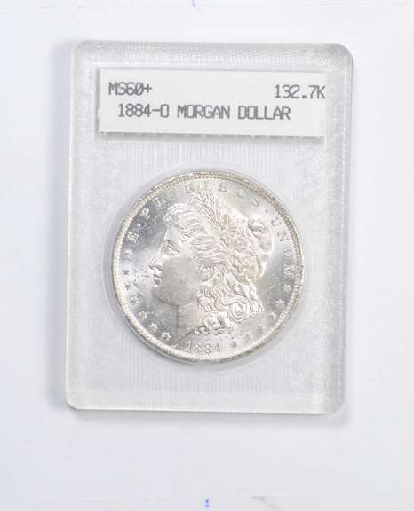 MS60+ 1884-O Morgan Silver Dollar - Graded Blanchard