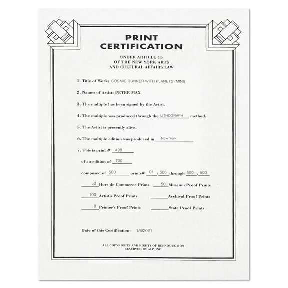 Cosmic Runner with Planets by Peter Max