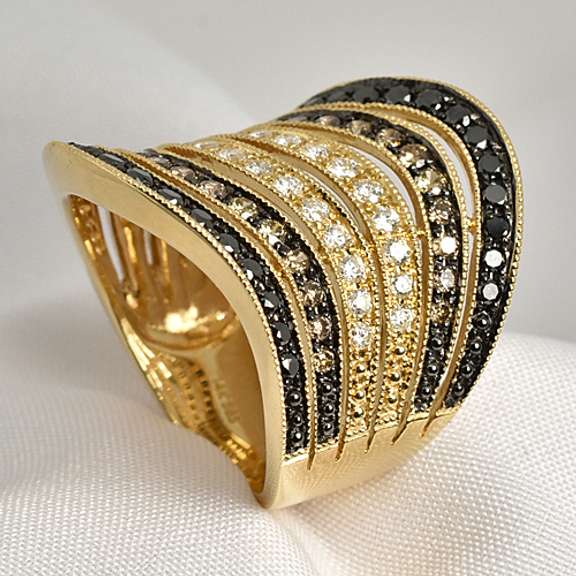 Dazzling Multi-Color Diamond Ring in 14K YG