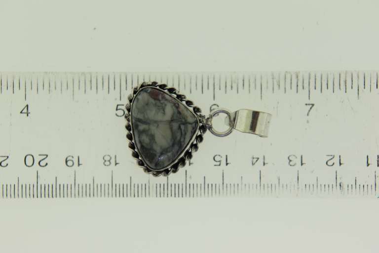 Silver-Tone Color Stone Pendant
