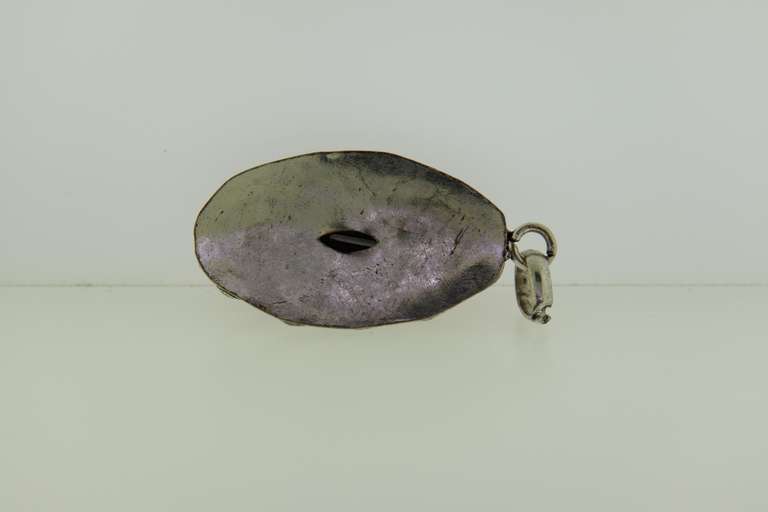 Silver-Tone Color Stone Pendant