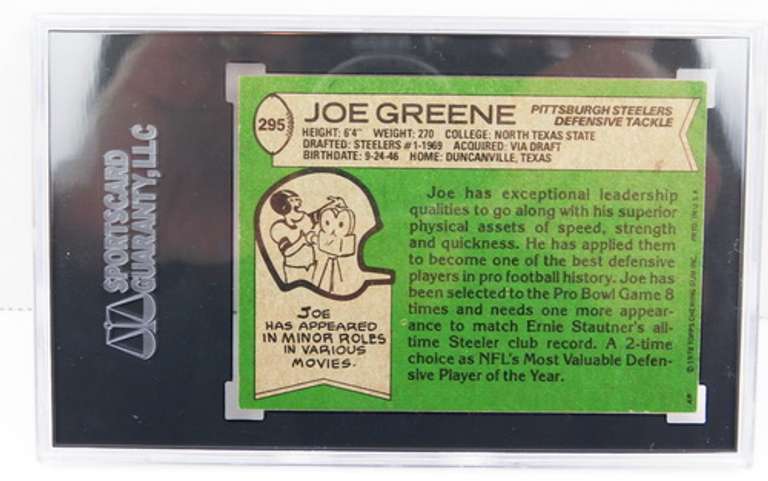 1978 Joe Greene, Steelers Graded Football Card