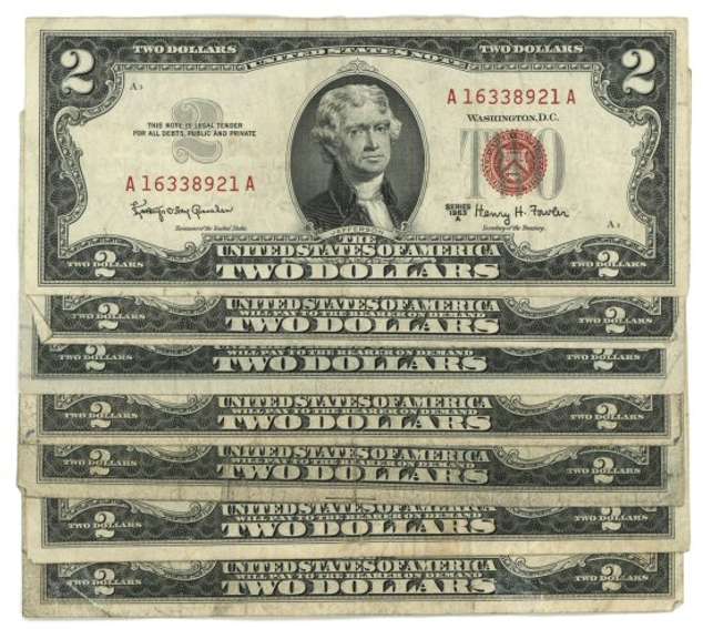 7 Series of 1953/63 Small size $2 Red Seal Notes