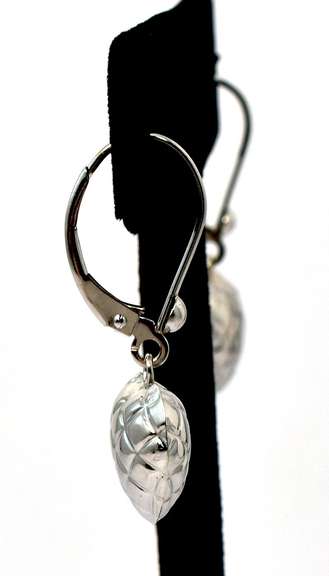 Dainty Dangle Heart Earrings in 14KT White Gold