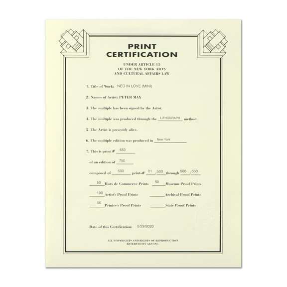 Neo in Love by Peter Max