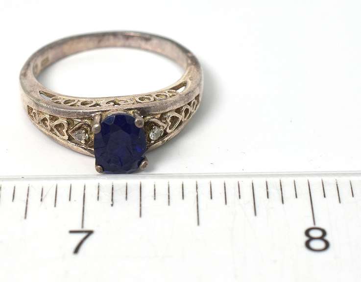 Sterling Silver Blue Stone Ring