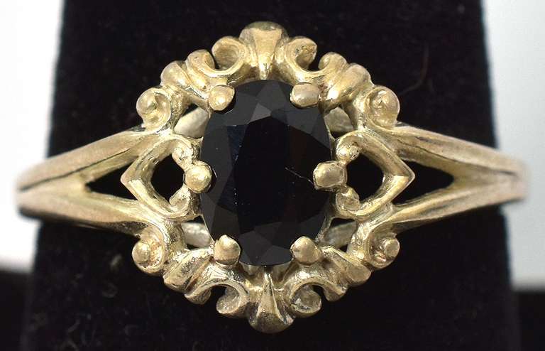 Vintage Sapphire Ring in Sterling Silver