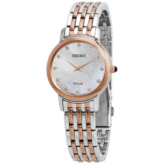Seiko Quartz Diamond Mother of Pearl Dial Ladies Watch
