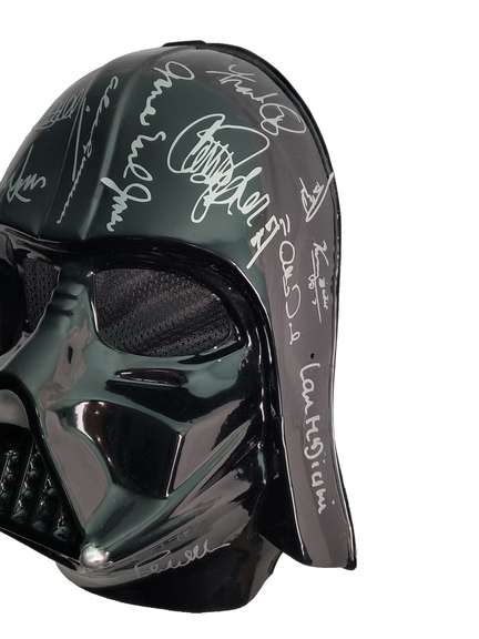 Star Wars Cast Facsimile Autographed Darth Vader Mask