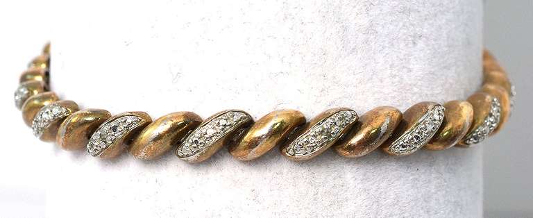 Heavy Diamond Chip Bracelet in Vermeil