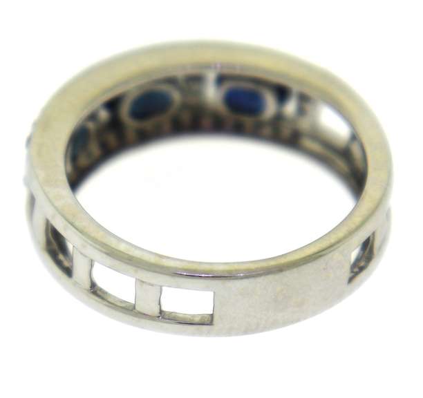 Charming White Gold Sapphire and Diamond Ring