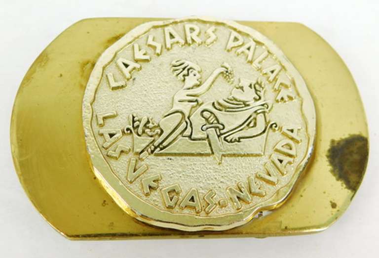1980 Caesars Palace Heavy Brass Belt Buckle