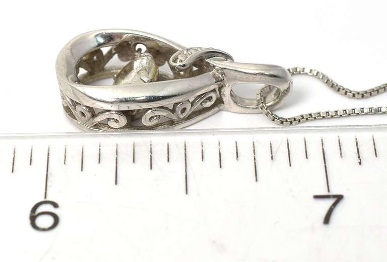 Sterling Silver White Stone Necklace