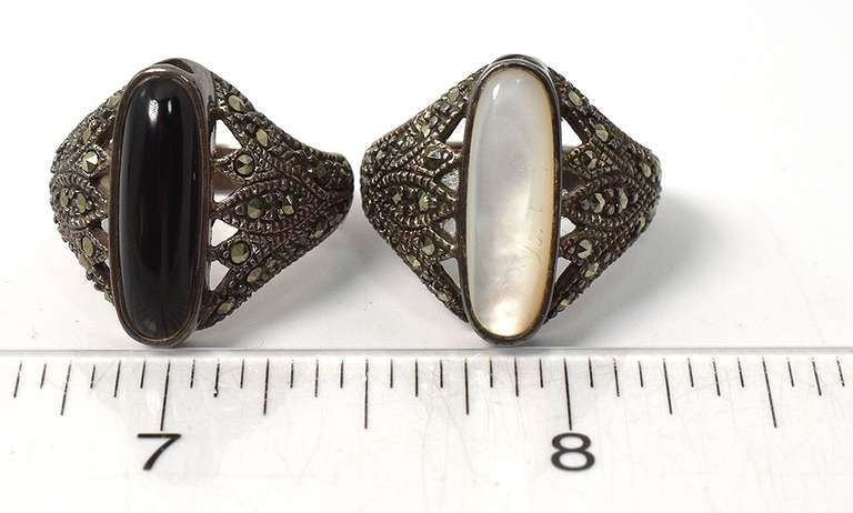 Set of 2 Sterling Silver Rings Both Size 7