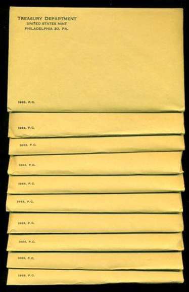 Special Lot of ten (10) Unopened 1963 Silver Proof Sets