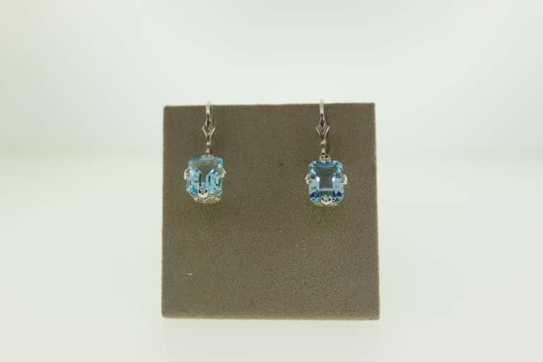 Sterling Silver Blue Topaz Earrings
